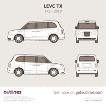 2018 LEVC TX TX5 ∙ London Taxi ∙ Cab Hatchback blueprint