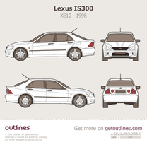 1998 Lexus IS300 XE10 Sedan blueprint