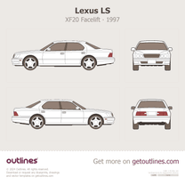 1997 Lexus LS XF20 Facelift Sedan blueprint