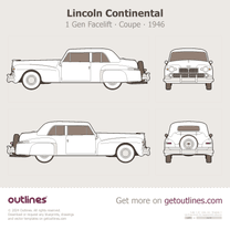 1946 Lincoln Continental 1 Gen Facelift V12 ∙ Postwar version Coupe blueprint