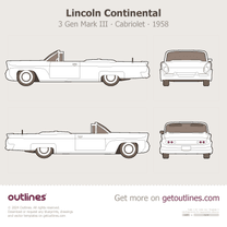 1958 Lincoln Continental 3 Gen ∙ Mark III Cabriolet blueprint