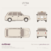 2007 LTI TX4 London Taxi Cab Hatchback blueprint