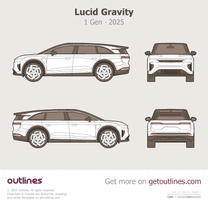 2025 Lucid Gravity 1 Gen SUV blueprint