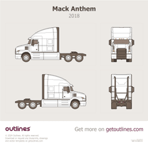 2018 Mack Anthem Heavy Truck blueprint