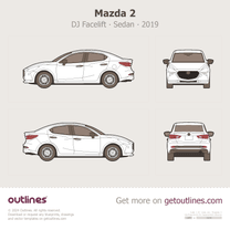 2019 Mazda 2 DJ Facelift Sedan blueprint