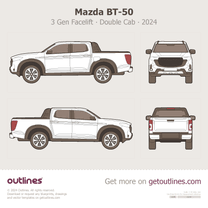 2024 Mazda BT-50 3 Gen Facelift Double Cab Pickup Truck blueprint