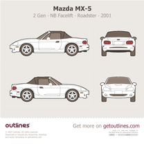 2001 Mazda MX-5 NB Facelift [Fixed] Roadster blueprint