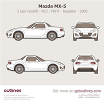 2009 Mazda MX-5 3 Gen Facelift ∙ NС2 PRHT Roadster blueprint