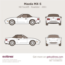 2001 Mazda MX-5 NB Facelift (pre-facelift) Roadster blueprint