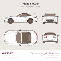 2015 Mazda MX-5 4 Gen ∙ ND Top View Roadster blueprint