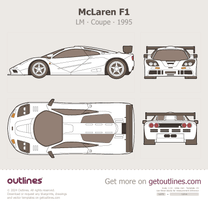 1995 McLaren F1 LM Top View Coupe blueprint