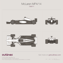 1999 McLaren MP4/14 F1 Formula blueprint