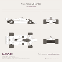 1982 McLaren MP4/1B F1 Formula blueprint