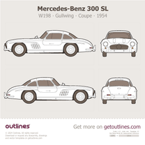 1954 Mercedes-Benz 300 SL W198 Gullwing Coupe blueprint