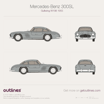 1955 Mercedes-Benz 300SL Gullwing W198 Coupe blueprint