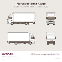 2013 Mercedes-Benz Atego 3 Gen 823 ∙ Box Truck ∙ 2-axis Heavy Truck blueprint