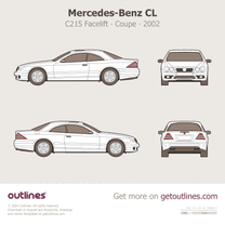 2002 Mercedes-Benz CL-Class C215 Facelift AMG Coupe blueprint