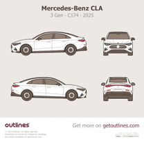 2025 Mercedes-Benz CLA-Class 3 Gen ∙ C174 Sedan blueprint