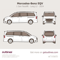 2023 Mercedes-Benz EQV 1 Gen Facelift Long L2 Wagon blueprint