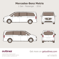2016 Mercedes-Benz Metris 1 Gen ∙ Passenger Van blueprint