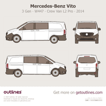2014 Mercedes-Benz Vito 3 Gen ∙ W447 Crew Van L2 Pro Wagon blueprint
