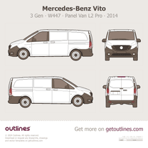 2014 Mercedes-Benz Vito 3 Gen ∙ W447 ∙ Panel Van L2 Pro Wagon blueprint