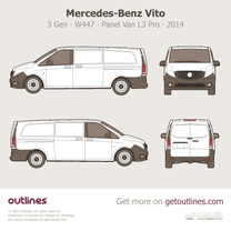 2014 Mercedes-Benz Vito 3 Gen ∙ W447 ∙ Panel Van L2 Pro Wagon blueprint