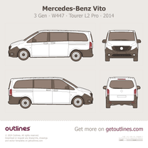 2014 Mercedes-Benz Vito 3 Gen ∙ W447 ∙ Tourer L2 Pro Wagon blueprint