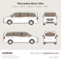 2014 Mercedes-Benz Vito 3 Gen ∙ W447 ∙ Tourer L2 Select Wagon blueprint