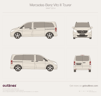 2014 Mercedes-Benz Vito W447 Tourer Minivan blueprint