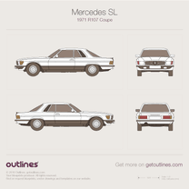 1971 Mercedes-Benz SL-Class R107 Coupe blueprint