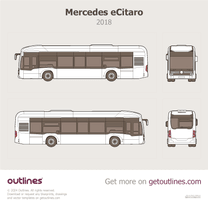 2018 Mercedes-Benz Citaro eCitaro Bus blueprint
