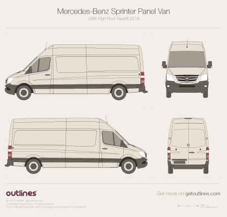 2014 Mercedes-Benz Sprinter Panel Van Van blueprints and drawings