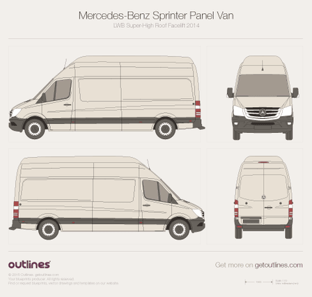 2014 Mercedes-Benz Sprinter Panel Van Van blueprints and drawings