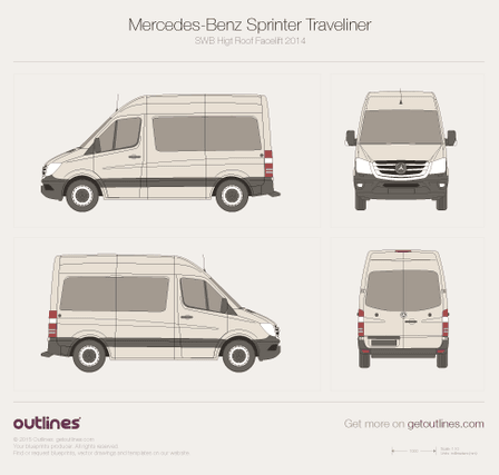 2014 Mercedes-Benz Sprinter Traveliner Wagon blueprints and drawings