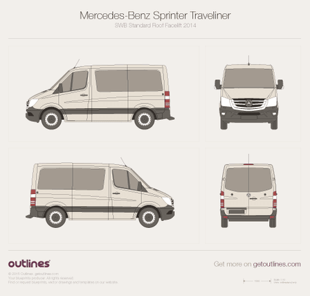 2014 Mercedes-Benz Sprinter Traveliner Wagon blueprints and drawings