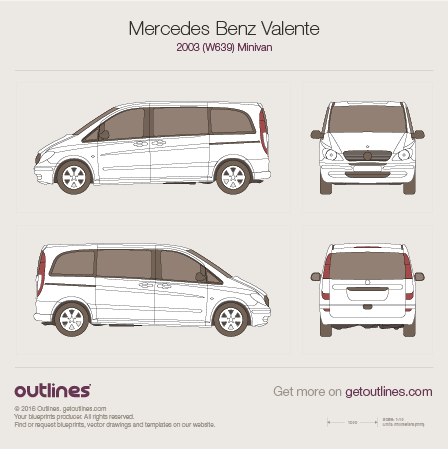 2003 Mercedes-Benz Valente W639 Minivan blueprints and drawings
