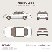 1991 Mercury Sable II Sedan blueprint