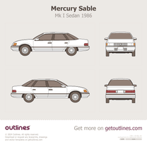 1986 Mercury Sable Mk I Sedan blueprint