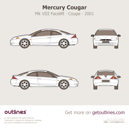 2001 Mercury Cougar 8 Gen ∙ Mk VIII Facelift Coupe blueprint