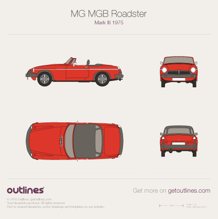 1975 MG MGB Roadster Mark III Roadster blueprint