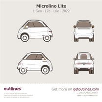 2022 Microlino Lite 1 Gen L7e ∙ L6e ∙ 1-door Coupe blueprint