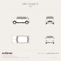 1959 Mini Mark I Cooper S Hatchback blueprint