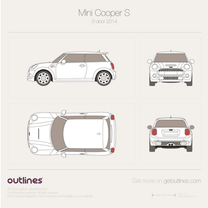 2014 Mini Cooper S III F56 3-door Hatchback blueprint