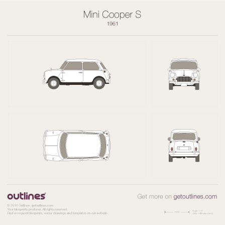 1959 Mini Mark I Cooper S Hatchback blueprints and drawings
