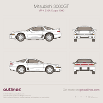 1990 Mitsubishi 3000GT VR-4 Z16A Coupe blueprint