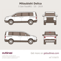 2019 Mitsubishi Delica 5 Gen Facelift ∙ D5 Wagon blueprint