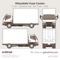 1993 Mitsubishi Canter 6 Gen Box Truck ∙ Standard Cab Heavy Truck blueprint