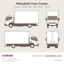 2010 Mitsubishi Canter 8 Gen Box Truck ∙ Wide Cab Heavy Truck blueprint