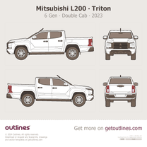 2023 Mitsubishi L200	 6 Gen Double Cab Pickup Truck blueprint